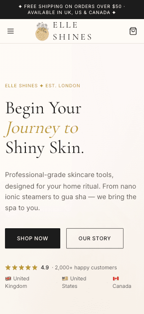 Elle Shines mobile preview